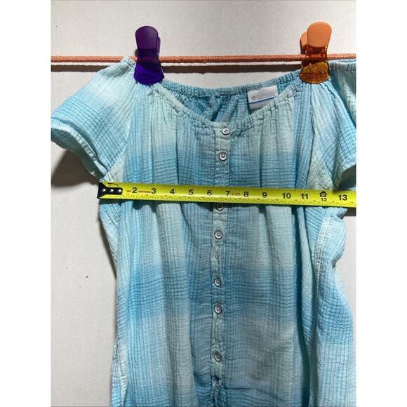 Light Blue Columbia Blouse Women’s Large {85} - Picture 7 of 9